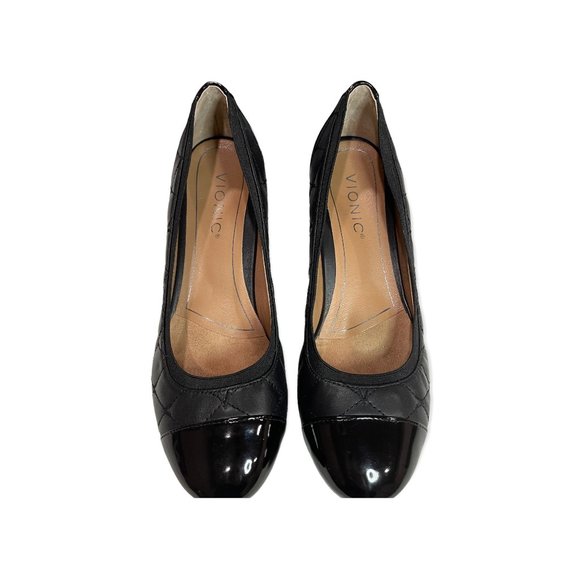 Vionic Quilted Black Heels - Light Wear- Olympia Ruby Pumps - Size 7 No box - Picture 1 of 1